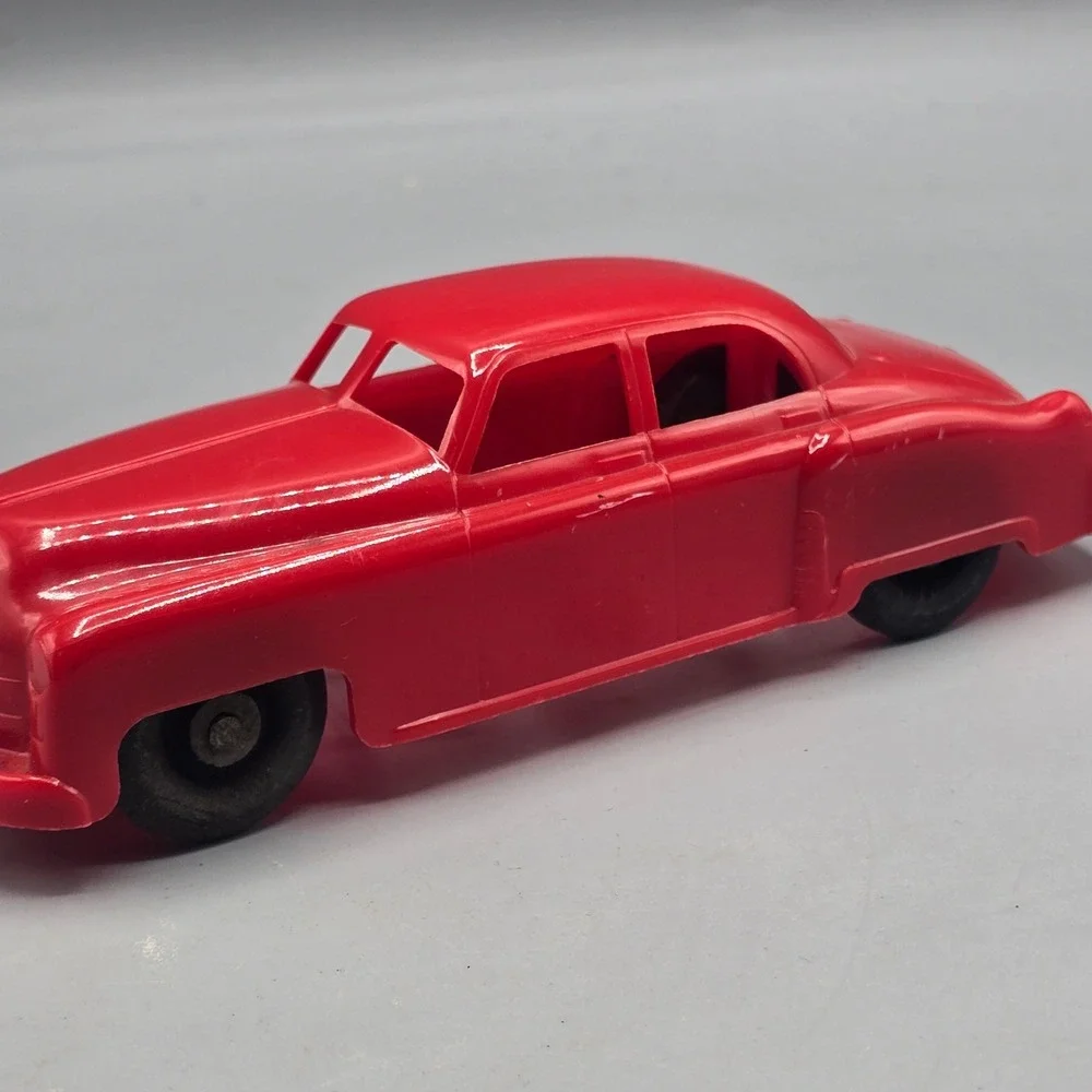 Vintage Irwin Hard Plastic Toy Cars Set Black Pickup Truck and Red Sedan